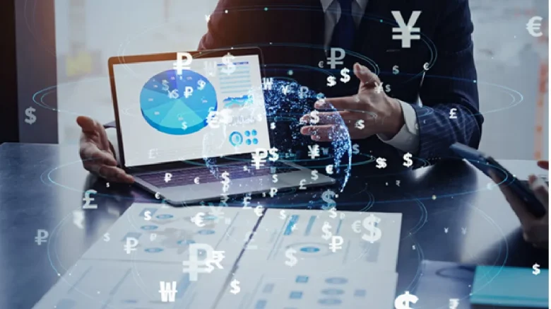 パソコンと通貨マーク